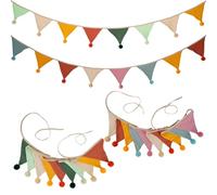 Bandierine Colorate, Jisrcha 2 Pezzi Bandierine Compleanno, 2,6 M Tessuto Catena Bunting, Festoni Compleanno Bambino per Matrimonio Compleanno Decorazione Festa Casa Decorazione (Pasticceria)