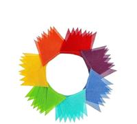 Bandierine Colorate Pennant Flags Rainbow Multicolor Bunting Triangle Outdoor Celebrations Shops Wedding Party Hanging Decoration(300m L)