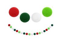 Bandierine Colorate Rainbow Pennant Flags Garland Multicolor Bunting String Felt Triangle For Birthday Party Festival Decorations(Red green balls)
