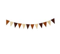 Bandierine Colorate Rainbow Pennant Flags Garland Multicolor Bunting String Felt Triangle For Birthday Party Festival Decorations(Brown)