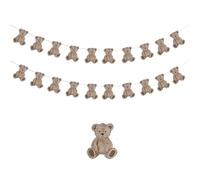 Bandierine Colorate Striscione di buon compleanno con orso, grazioso festone carta, ghirlanda da appendere for bambini, baby shower, decorazioni for il primo anno(Banner B)