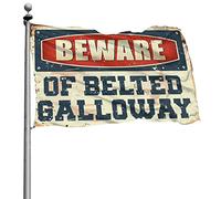 Bandierine con bandiera del Galloway, con scritta "Beware of Belted Beware of Belt", decorazione per grotte da uomo (152 x 244 cm)