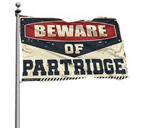 Bandierine con scritta "Beware of pertridge" con scritta "Man Cave Bareware Of Pernice", decorazione per grotte per esterni, 60 x 90 cm