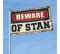 Bandierine con scritta in inglese "Beware of Stan" con scritta "Beware of Stan", decorazione per grotte per esterni, 30 x 45 cm