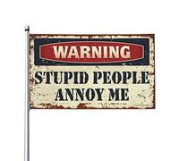 Bandierine con scritta "Man Cave Bar Warning Stupid People Annoy Me" bandierine per esterni decorazione per grotte (60 x 90 cm)
