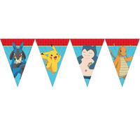 Bandierine da 2,3 m * Pokemon * come decorazione per il compleanno dei bambini e le feste, con cavo di fissaggio, 20 x 30 cm, in carta | ghirlanda di bandierine per bambini compleanno Pikachu