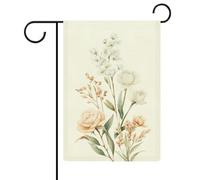 Bandierine da giardino con fiori primaverili e verdi per vacanze stagionali in iuta su entrambi i lati, 30,5 x 45,7 cm