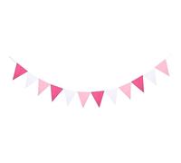 Bandierine decorative, 6 bandiere multicolore con bandierine e stendardi for feste di compleanno in casa, matrimoni in giardino(Pink)