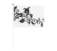 Bandierine decorative bianche e nere con sagoma di foglie, piccole bandiere da tenere in mano, per feste, attività di squadra, parate, decorazione per le vacanze, confezione da 10