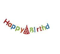 Bandierine decorative, Decorazione for feste con ghirlanda di stamina for striscioni di buon compleanno in carta multicolore(A Hat)