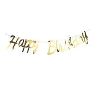 Bandierine decorative, Decorazione for feste con ghirlanda di stamina for striscioni di buon compleanno in carta multicolore(B Gold)