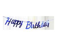 Bandierine decorative, Decorazione for feste con ghirlanda di stamina for striscioni di buon compleanno in carta multicolore(B Blue)