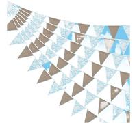 Bandierine decorative, Striscione con stamina di bandiera di iuta in pizzo misto da 10 m e 36 pezzi(Lace Hessian)