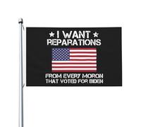 Bandierine Della Decorazione 90X150Cm I Want Reparations From Every Moron That Voted For Biden Decorative Esterno Bandierine Durevole Bandiere Pirata Per Celebrazione,Parata