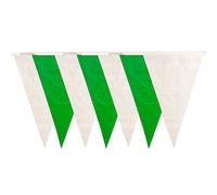 Bandierine in plastica, 10 m, colore: verde/bianco