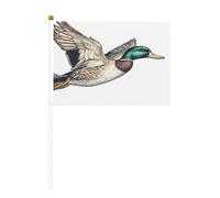 Bandierine in stile retrò, motivo: anatra reale in volo, piccole bandiere da tenere in mano, mini bandiere su bastone per feste, attività di squadra, parate, decorazione per le vacanze, confezione da