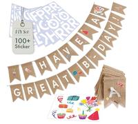 Bandierine in tessuto con 76 lettere - Ghirlanda versatile in tessuto per compleanno, benvenuto a casa, Just Married - Decorazione personalizzata per feste all'aperto, resistente alle intemperie