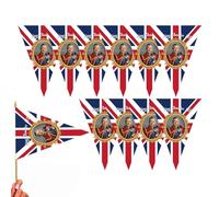 Bandierine King Charles | Bandiera Charles Incoronation Jack | Bandiera britannica 2,5 m | Bandiere 'incoronazione | Bandiera del re Carlo della Gran Bretagna | Nuova bandiera del re Carlo Union