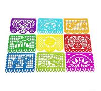 Bandierine messicane per feste e decorazioni quotidiane, 32 x 21 cm, progettate con tessuto in poliestere e corda da appendere per una facile installazione (5 metri B9)