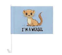 Bandierine per auto con scritta "I'm A WEASEL", 30 x 45 cm, per donne e uomini