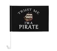Bandierine per auto con scritta "Trust Me I'm A Pirate", 30 x 45 cm, per finestre, per donne e uomini