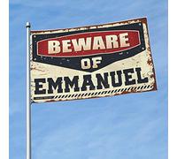 Bandierine per camera Guys Beware Of Emmanuel, decorazione per bar, piscina (30 x 45 cm)