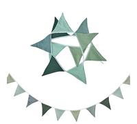 Bandierine per cameretta dei bambini, colore verde salvia, ghirlanda in tessuto Morandi verde per feste di compleanno e cameretta dei bambini, decorazione per letto di casa, compleanno per bambini