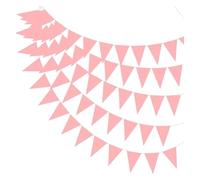 Bandierine per feste all'aperto, Bandiere di stendardi in plastica triangolari bianchi, 20 pezzi, 10 m, decorazioni for matrimoni, feste compleanno all'aperto(Pink)