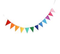 Bandierine per feste all'aperto, Confezione da 3 stendardi con bandiere triangolari multicolori(MULTI)