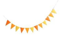 Bandierine per feste all'aperto, Confezione da 3 stendardi con bandiere triangolari multicolori(Orange)