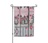 Bandierine per padiglione con asini e fiori con motivi, adatte per giardino, balcone e decorazione del patio.