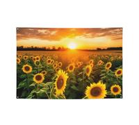 Bandierine personalizzate per feste di compleanno con occhielli in ottone campo di girasole tramonto bandiera da giardino decorazioni per cortile banner decorazioni per feste di compleanno sfondo per