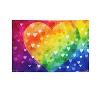 Bandierine personalizzate per feste di compleanno con occhielli in ottone colorato arcobaleno amore cuore bandiera giardino decorazioni banner decorazioni per feste di compleanno sfondo per Natale