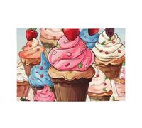 Bandierine personalizzate per feste di compleanno con occhielli in ottone Cupcakes e gelato Bandiera da giardino Decorazioni per cortile Banner Decorazioni per feste di compleanno sfondo per Natale