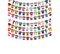 Bandierine riutilizzabili per la Coppa del Mondo 2026 - Tutte le 48 squadre qualificate x2 (2 pk) - Decorazioni per la Coppa del Mondo di calcio 2026 - Striscione di carta, bandierine (confezione da 2
