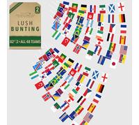 Bandierine riutilizzabili per la Coppa del Mondo 2026 - Tutte le 48 squadre qualificate x2 (2 pk) - Decorazioni per la Coppa del Mondo di calcio 2026 - Come si vede in TV, bandierine in poliestere di