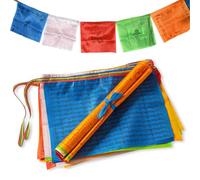 Bandierine Tibetane,Bandiere Tibetane,Bandiere di Preghiera Tibetane 20 bandiere oltre 7 m di lunghezza,per Altari Buddisti,Decorazione Esterna e Preghiere Buddiste