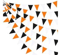 Bandierine Triangolari 15 pezzi di bandiera triangolare arancione nera bianca decorazione sfondo for festa laurea compleanno matrimonio Halloween