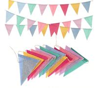 Bandierine triangolari, bandierine triangolari colorate e morbide, compleanno, Pasqua, aula, scuola, ghirlanda per carnevale, decorazione per esterni, decorazione per festa di compleanno 1 pzPoliester