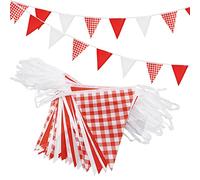 Bandierine triangolari riutilizzabili in tessuto di poliestere da 20 m, 52 pezzi, 16 x 22 cm, per interni ed esterni, compleanni, feste per bambini