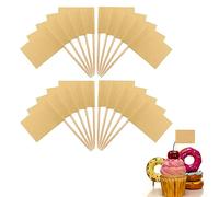 Bandierine Vuote per Stuzzicadenti Kraft - Etichette per Cibo, Buffet e Formaggi - 100 Pezzi