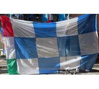 bandierone GIGANTE NAPOLI CAMPIONI scacchi Scudetto 320x220 cm cucito bandiera