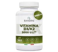 Bandini® Vitamina D3 + K2 5000 UI 365 compresse | fornitura annuale | 200mcg