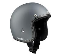 BANDIT - Casco da moto aperto con Jet Premium Grigio Opaco Profilo Pelle Custom Biker Style Visiera inclusa Dull Grey Open Helmet JETPAG (L)