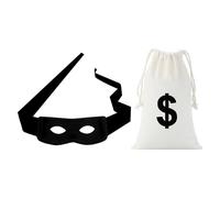 Bandit Maschera, Zorro Maschera+Borsa per Soldi in Dollari, Maschera Da Scassinatore, Maschera Ladro, Le Masque De Zorro, Mascherina Nera Carnevale, Per Martedì Grasso/Halloween/Natale/Cosplay