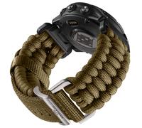 Bandletic 22mm Cinturino Compatibile con Garmin Fenix 6 Pro/Fenix 7/Fenix 6/Fenix 5, QuickFit Nylon Intrecciato Sport Cinturino per Epix 2/Epix 2 Pro/Forerunner 945/965/955/Instinct 2, abbronzatura