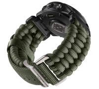Bandletic 22mm Cinturino Compatibile con Garmin Fenix 6 Pro/Fenix 7/Fenix 6/Fenix 5, QuickFit Nylon Intrecciato Sport Cinturino per Epix 2/Epix 2 Pro/Forerunner 945/965/955/Instinct 2, Verde Militare