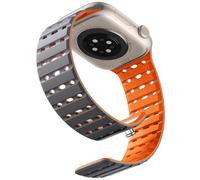 Bandletic Magnetico Cinturino Compatibile con Cinturino Apple Watch 42mm(Series 10) 40mm 41mm 38mm, Morbido Silicone Sport Banda per iWatch Ultra Series 10 9 8 7 6 5 4 3 2 1 SE, Grigio Arancione