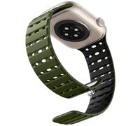 Bandletic Magnetico Cinturino Compatibile con Cinturino Apple Watch 42mm(Series 10) 40mm 41mm 38mm,Morbido Silicone Sport Banda per iWatch Ultra Series 10 9 8 7 6 5 4 3 SE per Donne,Armygree Nero