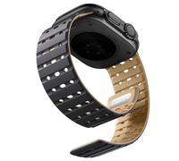 Bandletic Magnetico Cinturino Compatibile con Cinturino Apple Watch Ultra 2 45mm 44mm 42mm 49mm,Morbido Silicone Sport Banda per iWatch Ultra Series 10 9 8 7 6 5 4 3 SE per Uomini, Grigio Giallo terra